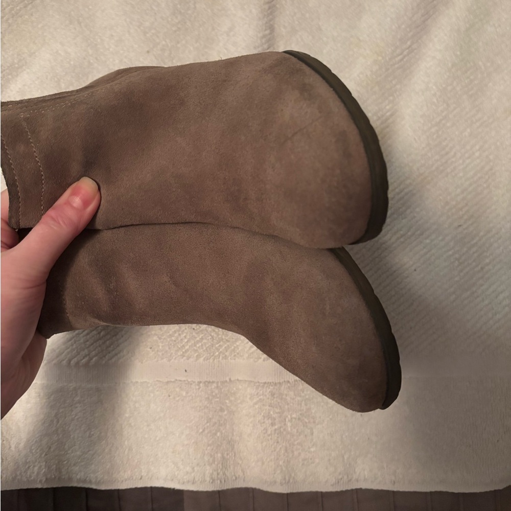 Blondo Taupe Suede Ankle Boots (8) - Picture 14 of 17